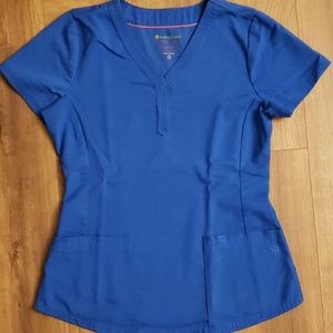 Blue scrub top XS